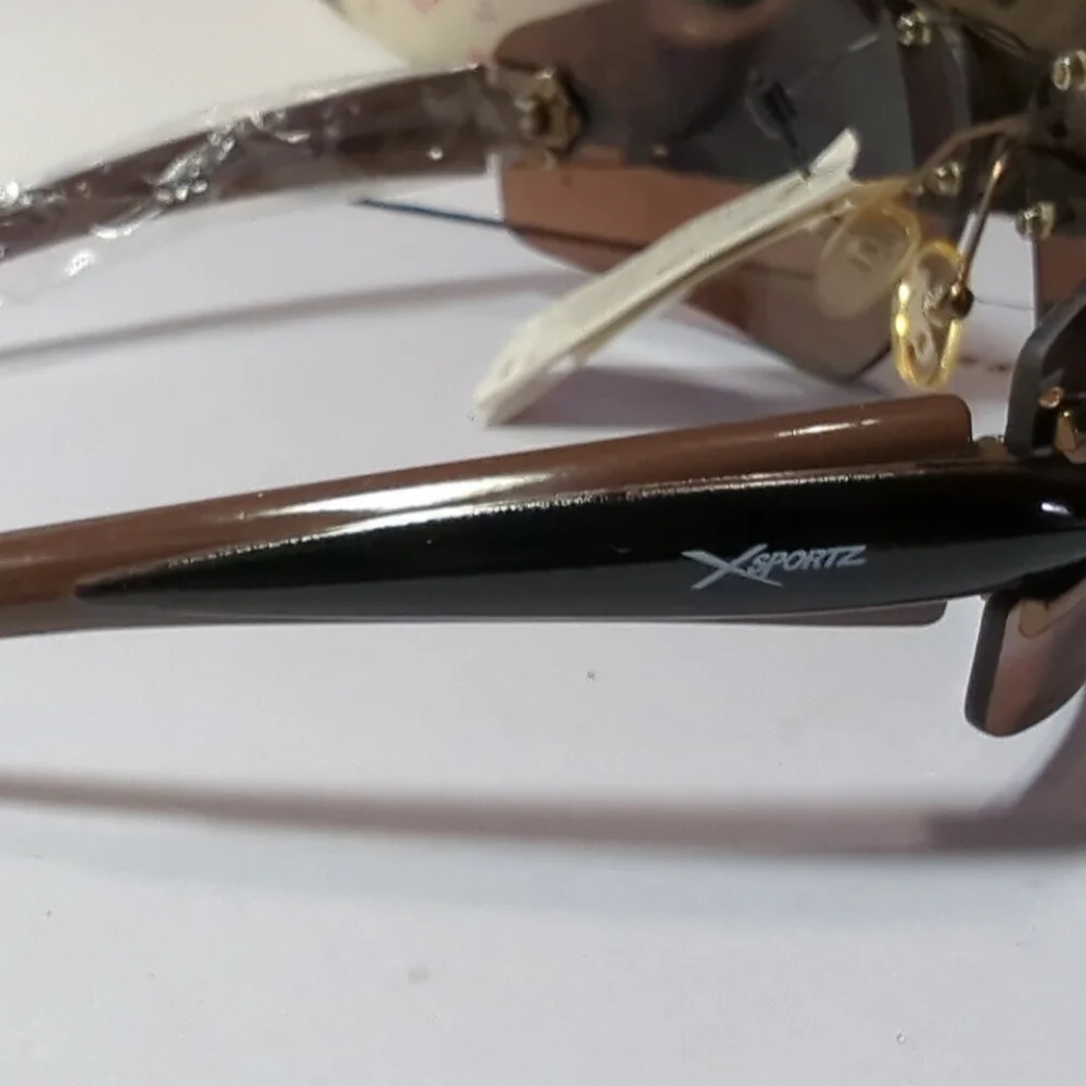 Xsportz™ Comfortable Wrap-around Rimless Sunglasses Brown NWT
